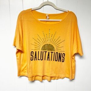 Lucy Salutations Graphic Short Sleeve Top Orange Extra Small